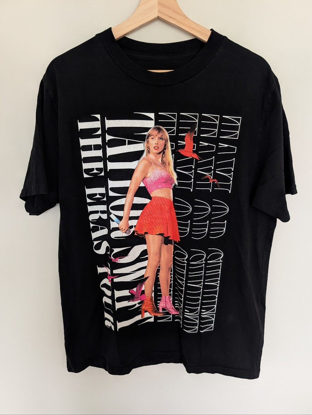 Taylor Swift Eras Tour 2023-24 Black Graphic Tee Medium Double Sided Tour Merch